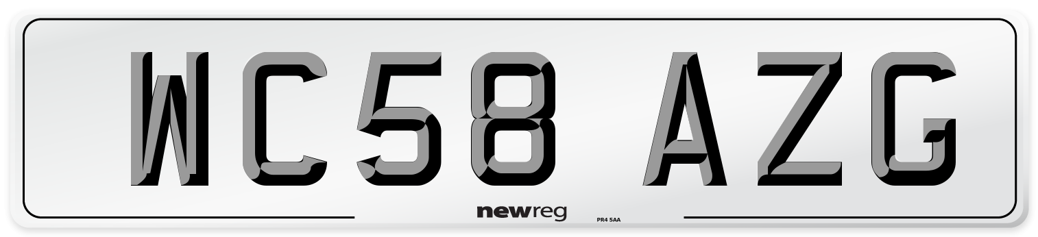 WC58 AZG Number Plate from New Reg